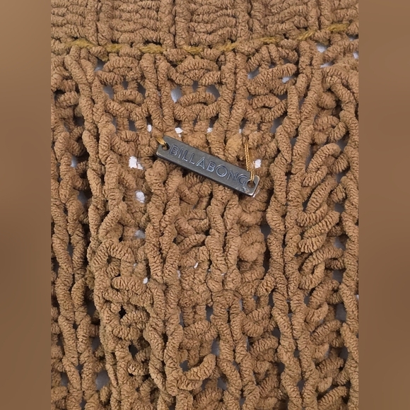 Billabong Oversized Open Weave Cardigan Sweater With 2 Front Pockets Size Small - Picture 5 of 5